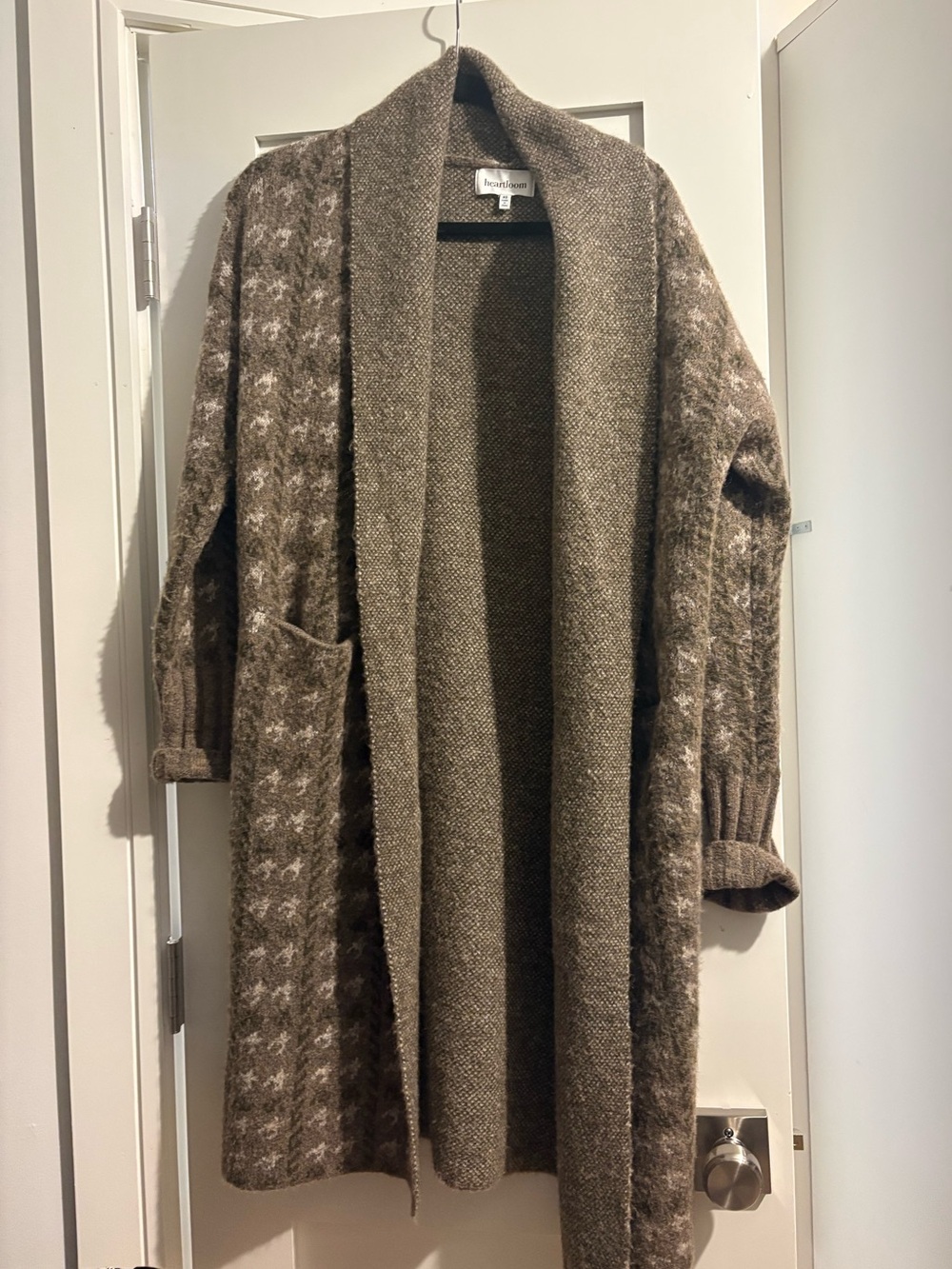 Heartloom Brown, Beige and Cream Long Knit Cardigan